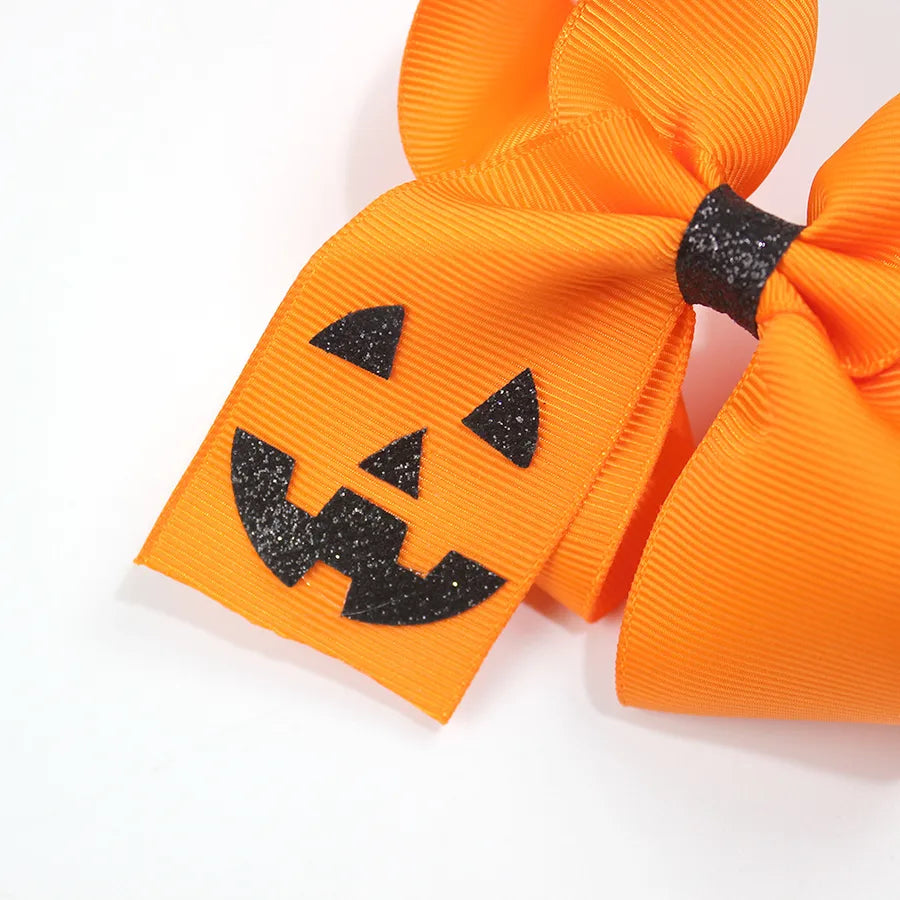 Halloween Devil Face Bow Knot Children's Hair Clip Girls Funny Hair Accessories Popular Design Fabric Hair Decorations