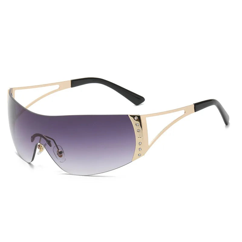 lady solid color ac square frameless women's sunglasses
