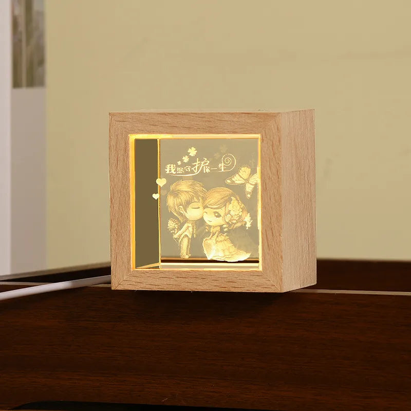 Simple Style Human Letter Heart Shape Wood Crystal Ornaments Artificial Decorations
