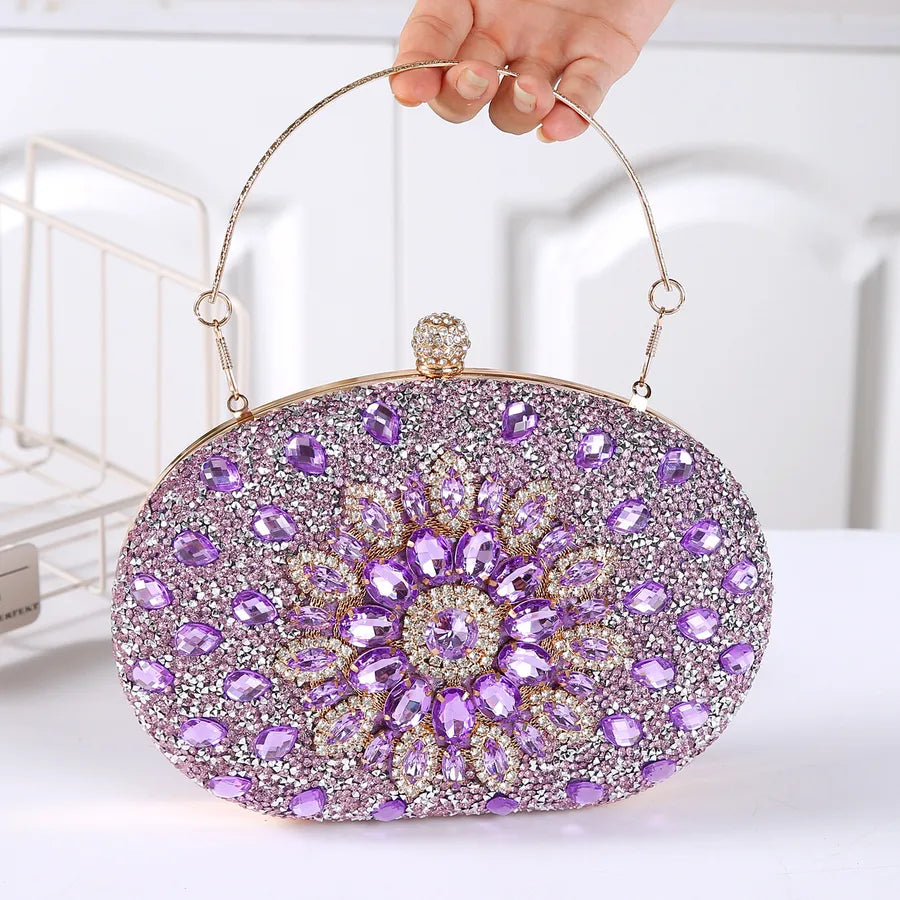 Pu Leather Printing Oval Evening Bags