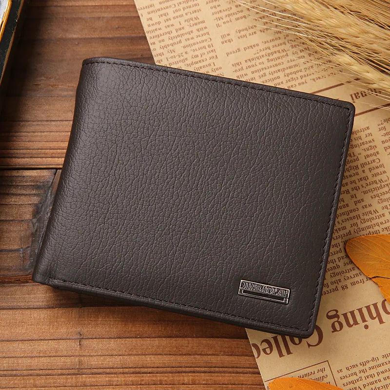men's solid color leather open wallets