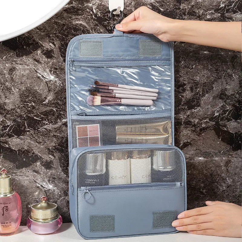 casual solid color oxford cloth toiletry bag
