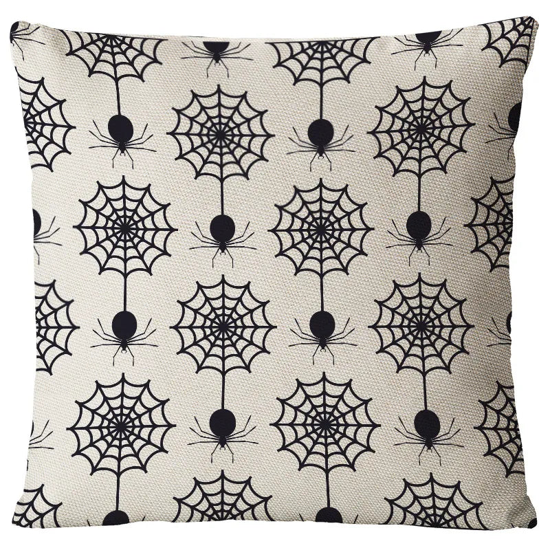 casual halloween pattern linen pillow cases