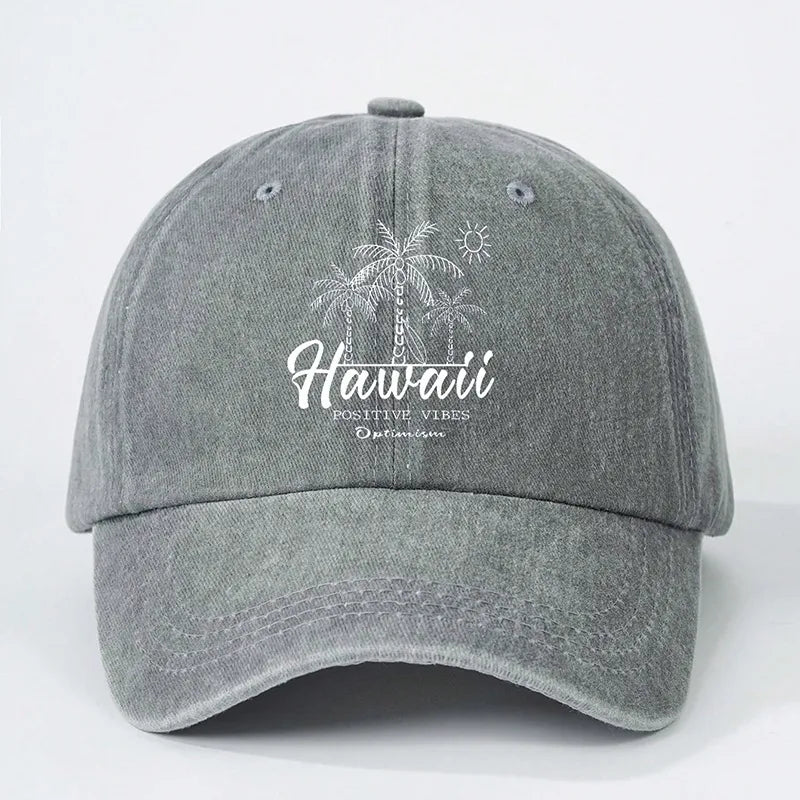 Unisex Elegant Lady Streetwear Letter Coconut Tree Curved Eaves Baseball Cap