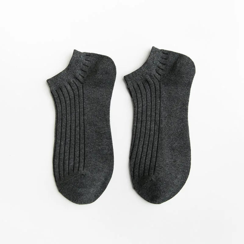 men's japanese style solid color cotton embroidery ankle socks a pair