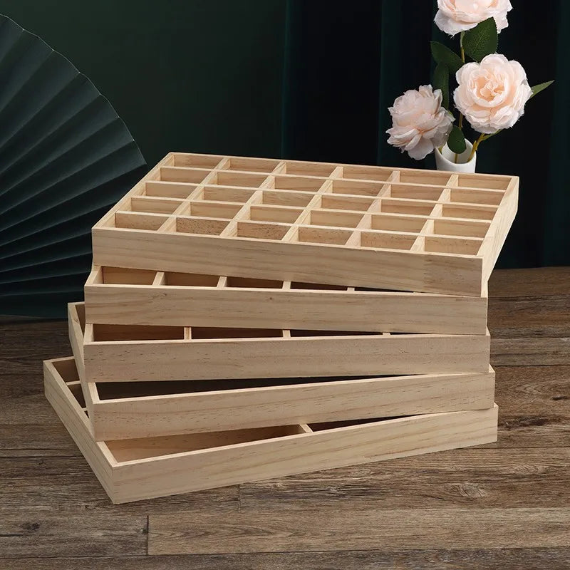1 Piece solid wood Simple Style Square Jewelry Display