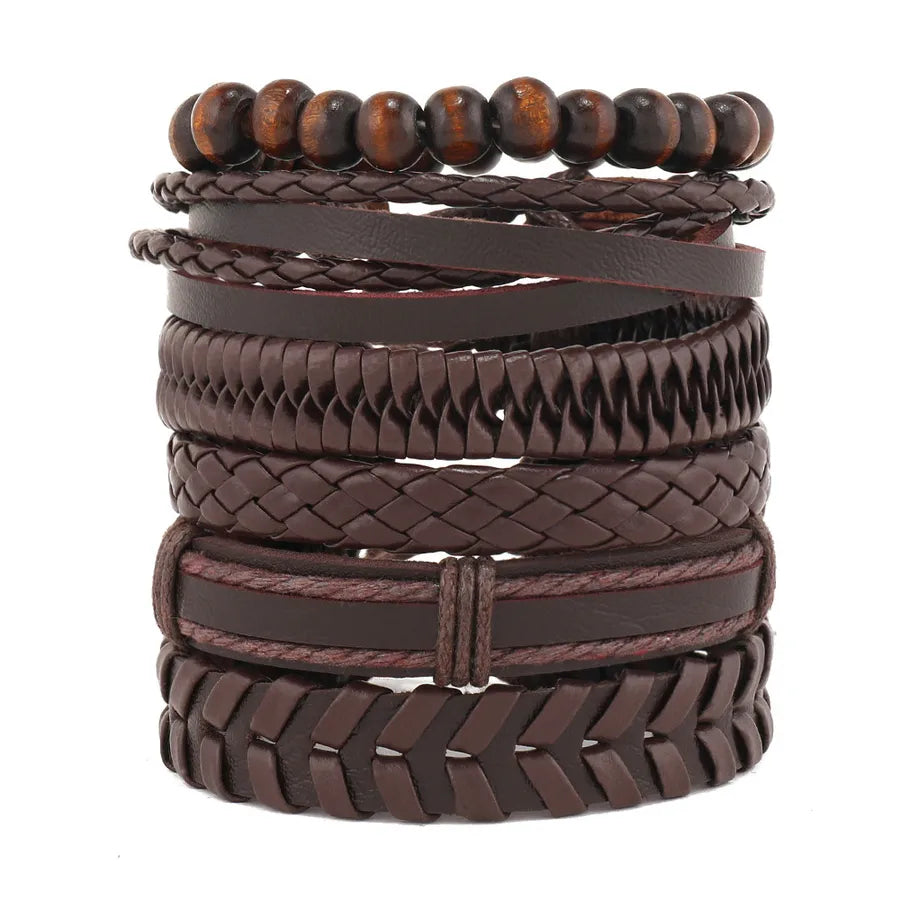 hip-hop solid color pu leather men's bangle 1 piece