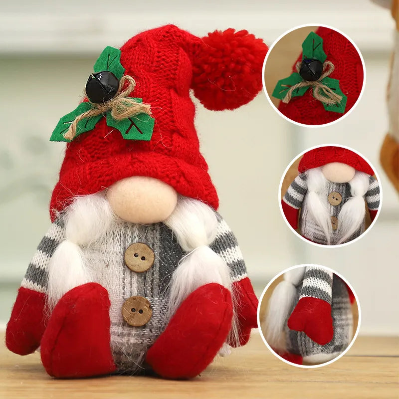 Creative Christmas Decorations Old Man Doll Without Face Tabletop Display Window Display Cartoon Figurines European American Style