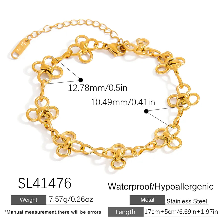 Luxurious Romantic Cross Infinity Star 304 Stainless Steel 18K Gold Plated Bracelets In Bulk
