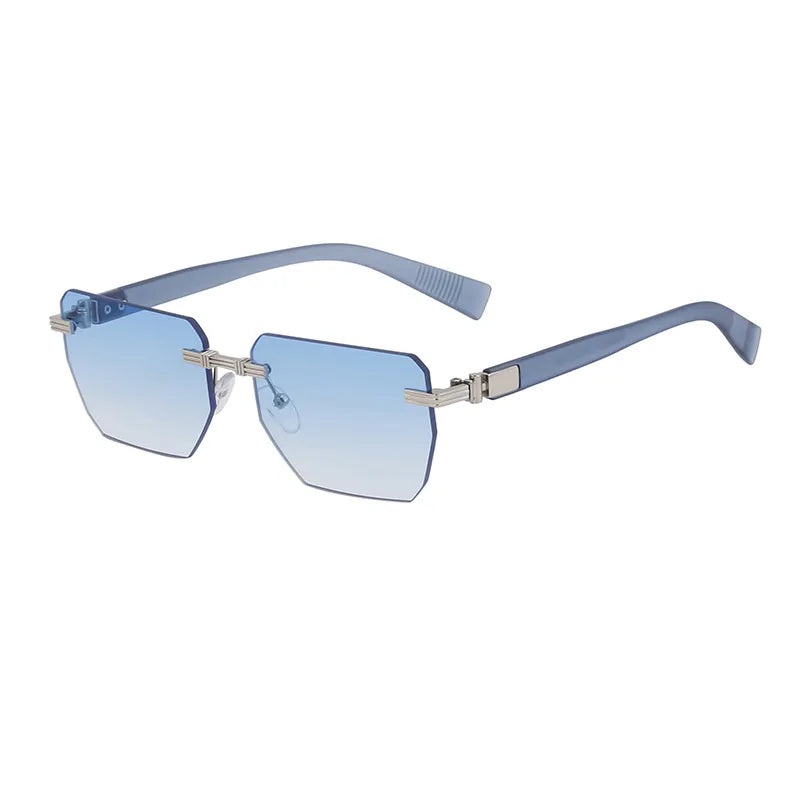 Vacation Solid Color Tinted Lenses Square Frameless Men's Sunglasses