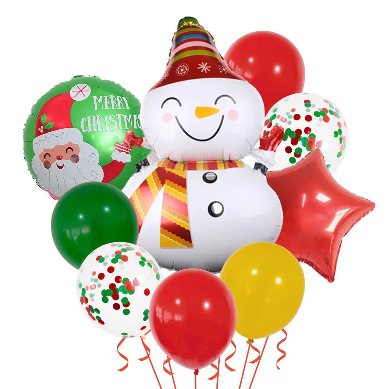 Christmas Nordic Style Cute Modern Style Christmas Tree Santa Claus Letter Aluminum Film Christmas Party Festival Balloons