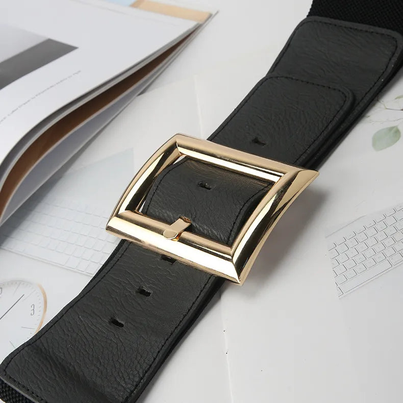 fashion solid color pu leather metal button women's leather belts 1 piece
