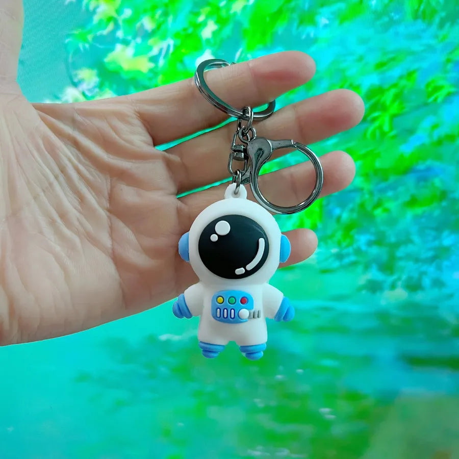cute astronaut pvc unisex bag pendant keychain 1 piece