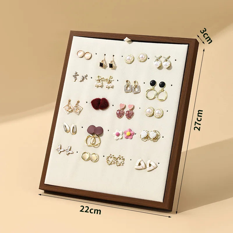 1 Piece solid wood Flannel Simple Style Square Jewelry Display
