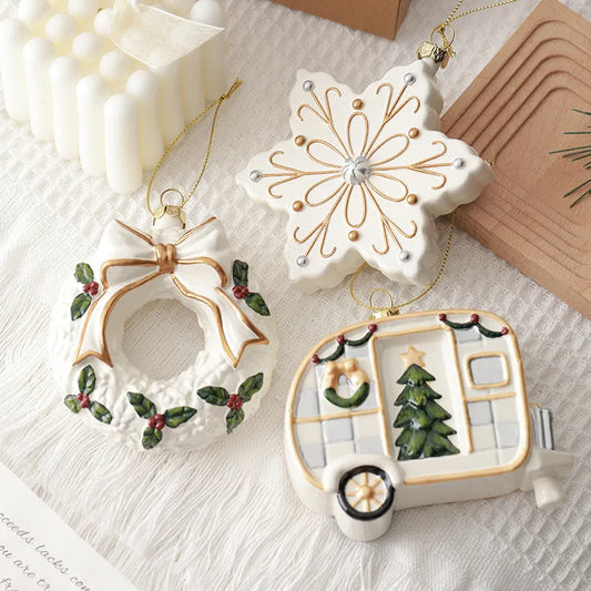 New Christmas Decorations Creative Snowflake Christmas Tree Hanging Ornaments Scene Arrangement Props Festive PVC Decoration