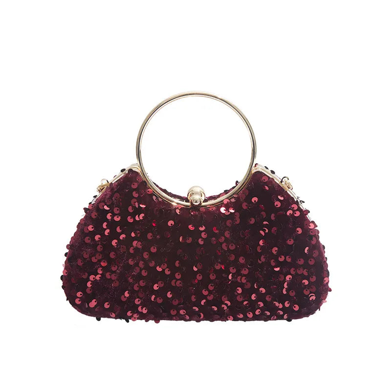 Style One Gold Style One Color Style 1 green Sequin Geometric Sequins Oval Shell Evening Bags