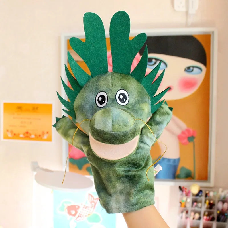 Can open mouth cartoon animal plush hand puppet parent-child toy mouth can move a variety of styles  spot mixed batch
