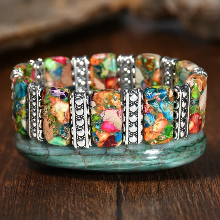 Elegant Bohemian natural stone Beaded Chain Bracelets In Bulk