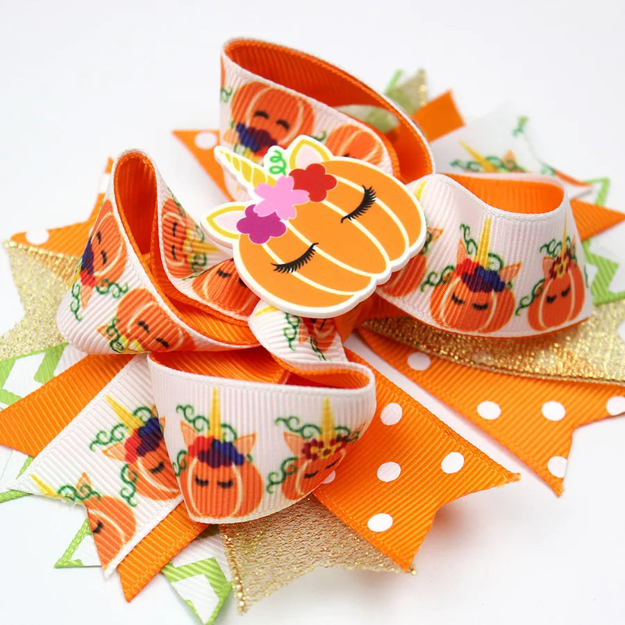 Halloween Pumpkin Skeleton Bat Hair Clip Cartoon Night Horror Movie Hair Accessories For Children