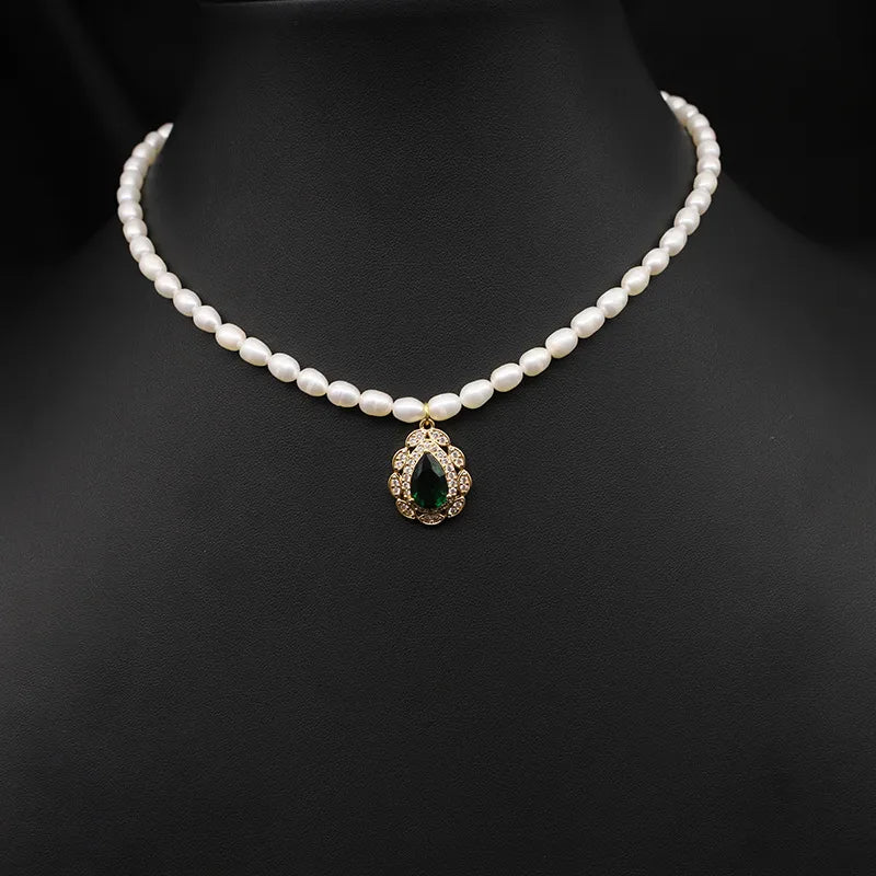 original design heart shape flower freshwater pearl plating 18k gold plated necklace