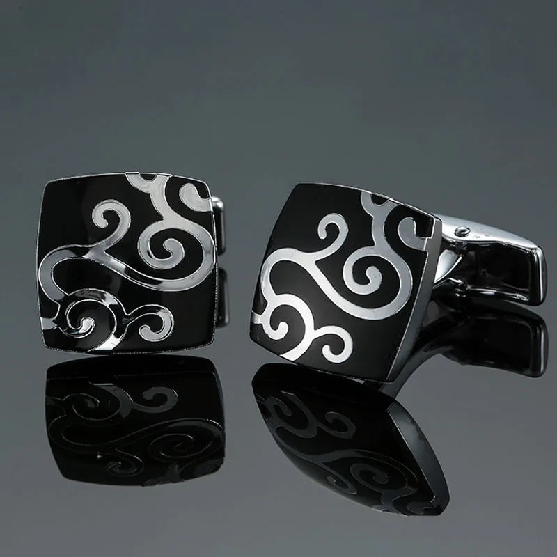 simple style leaf flower copper plating unisex cufflinks 1 pair