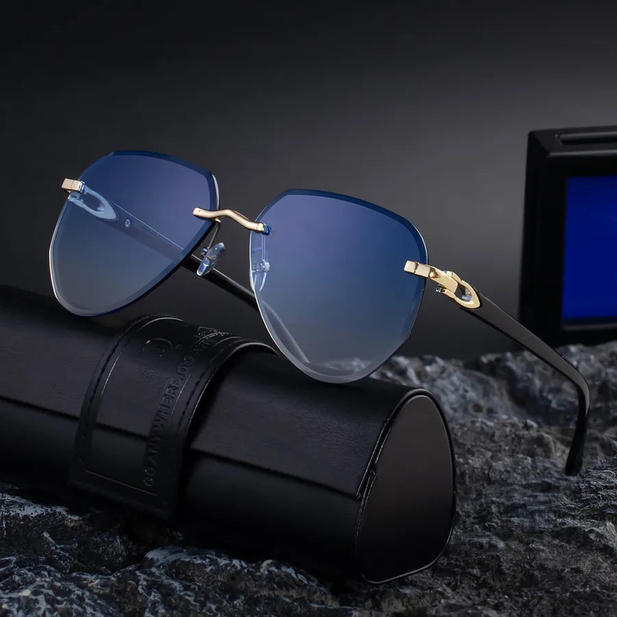 Casual Streetwear Solid Color Pc toad glasses Frameless Men's Sunglasses