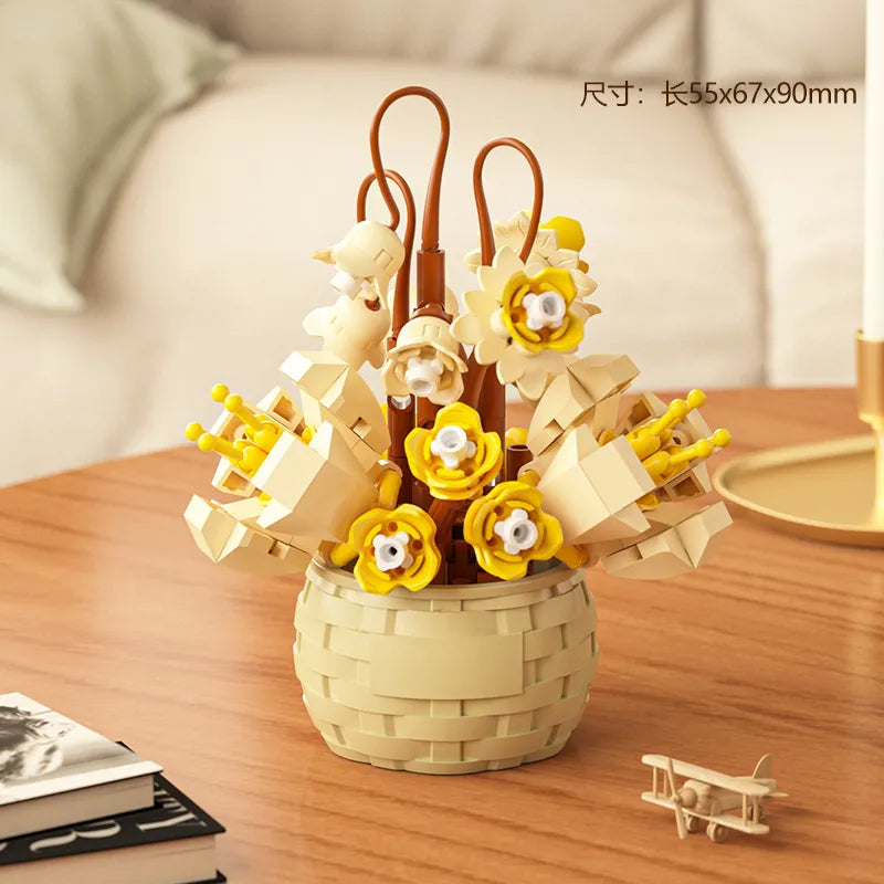 Kids(7-16Years) Flower Plastic Building Toys