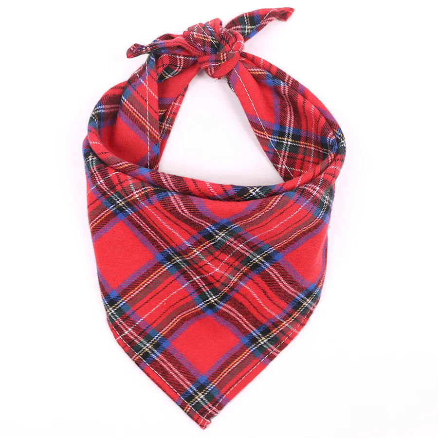 retro cotton christmas lattice pet saliva towel