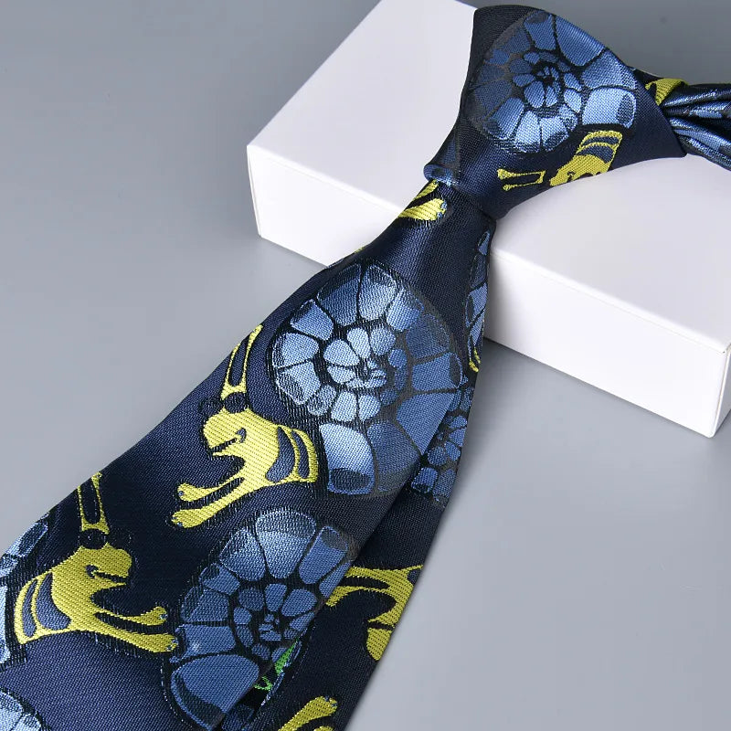 business animal flower polyester yarn men's tie