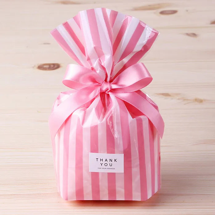 Cute Stripe PP Casual Gift Bags Party Supplies Gift Wrapping Supplies 50 PCS/Package