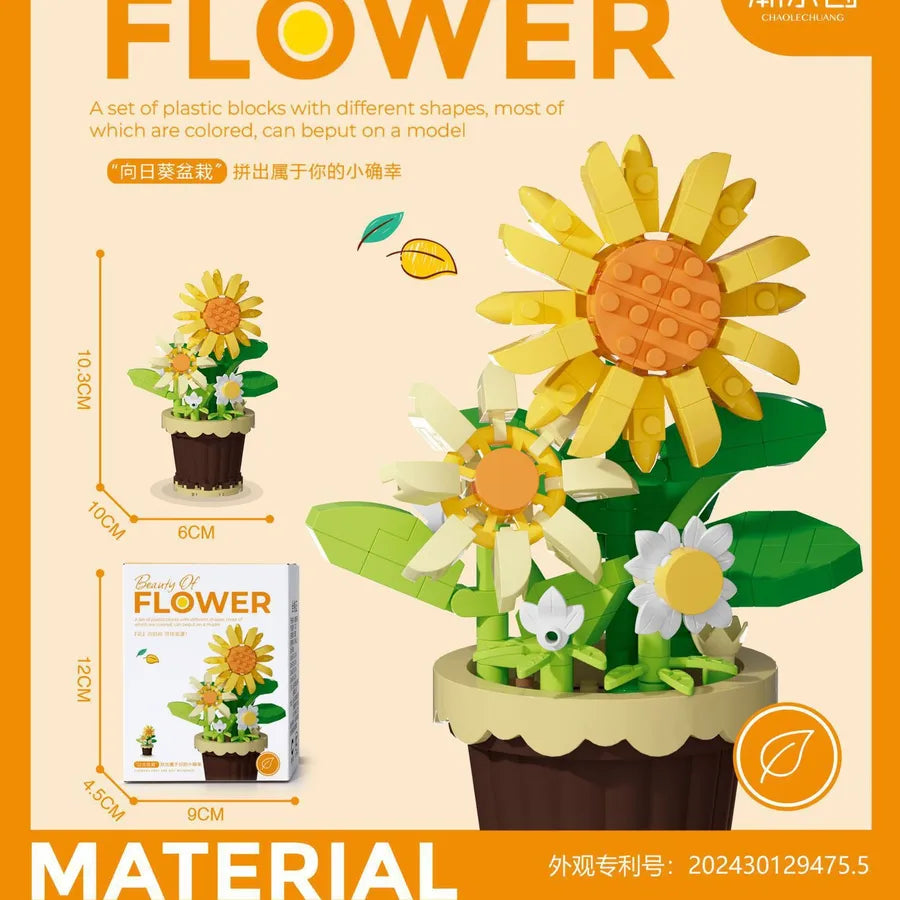 Kids(7-16Years) Flower Plastic Building Toys