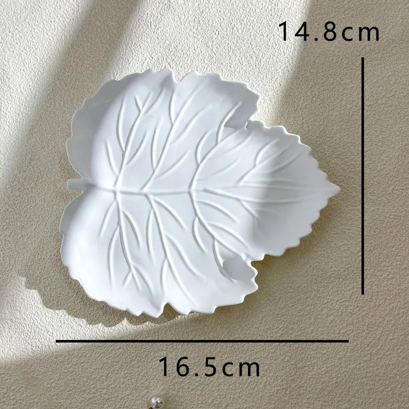 Elegant Nordic Style Leaf Feather Wings Gypsum Jewelry Display