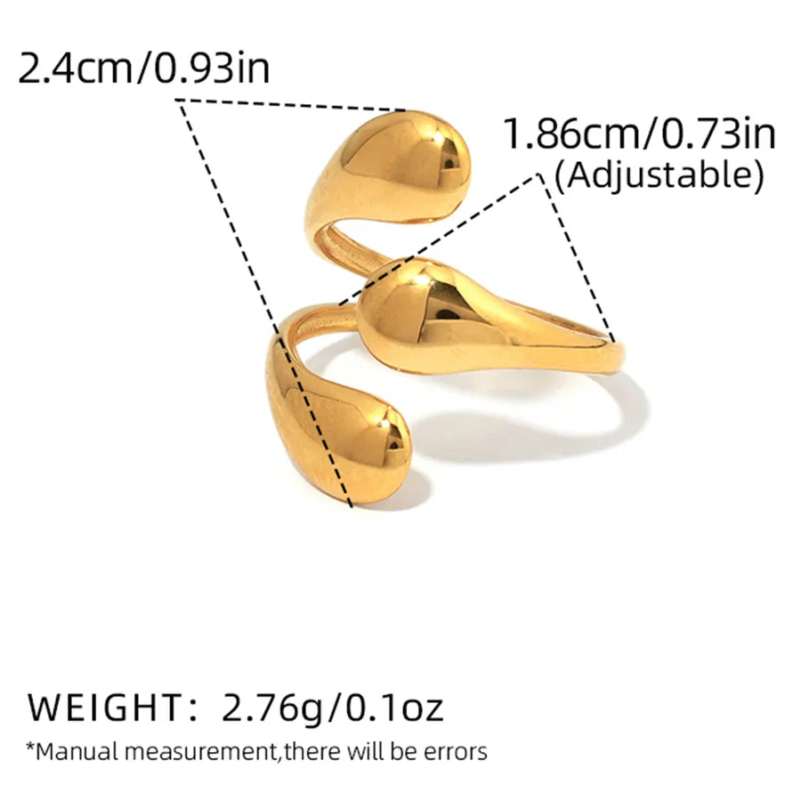 Wholesale Jewelry IG Style Casual Simple Style Geometric 304 Stainless Steel 18K Gold Plated Hollow Out Open Rings
