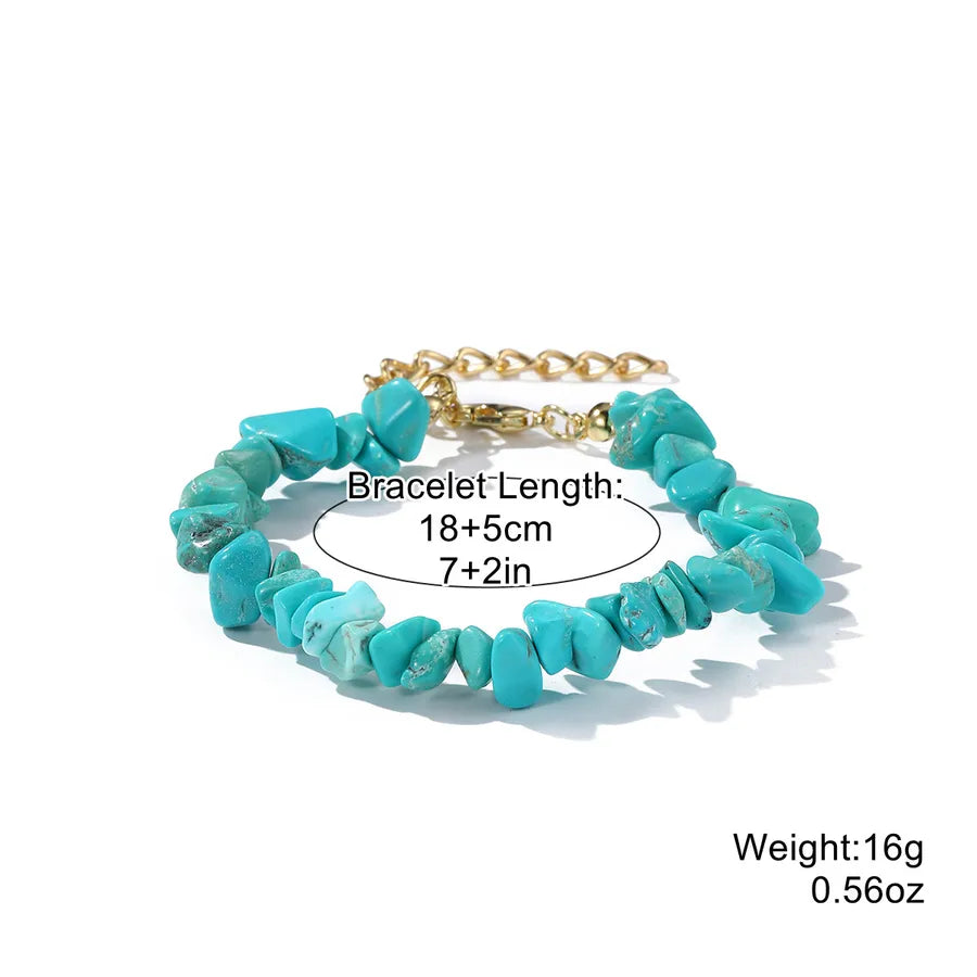 Vacation Bohemian Geometric natural stone turquoise Bracelets In Bulk