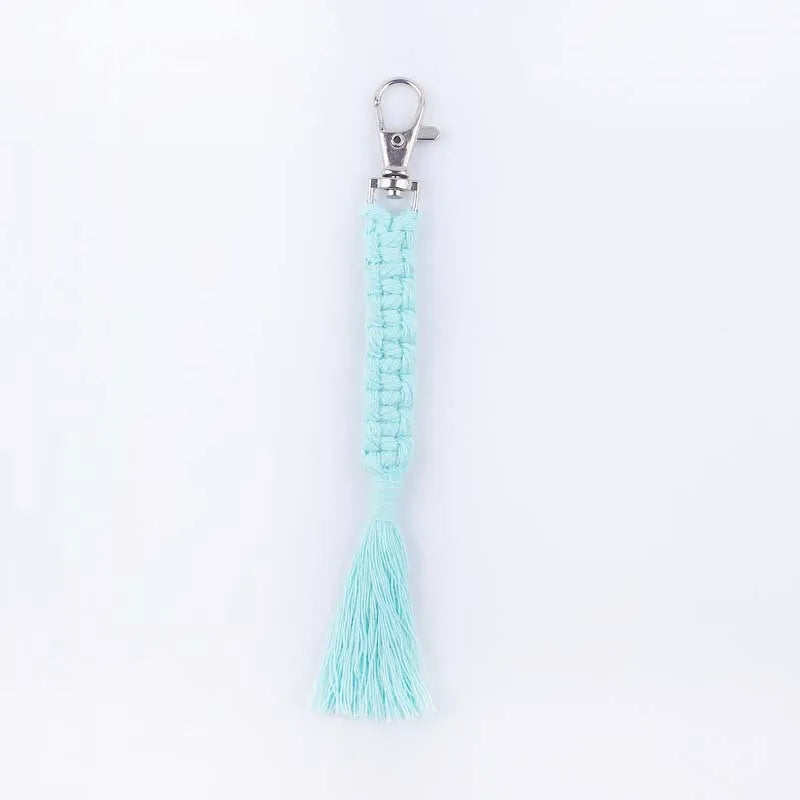 simple style korean style solid color cotton unisex bag pendant keychain