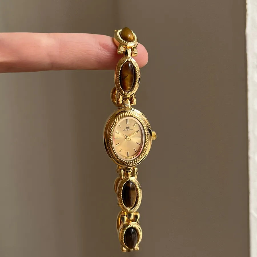 Elegant Glam Luxurious Oval Jewelry Buckle Quartz Watch