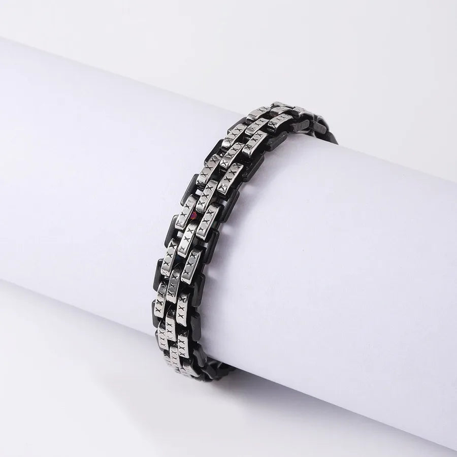 Hip-Hop Geometric 201 Stainless Steel Plating Men's Bracelets Men Chain Bracelets