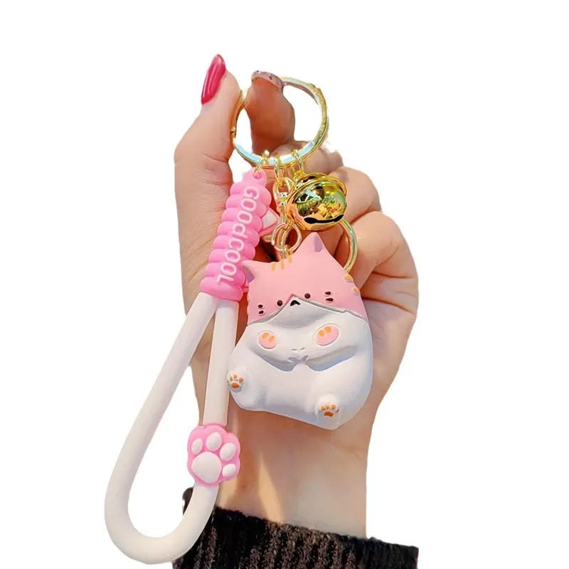 Adorable Resin Fat Cat Keychain Women's Cute Mobile Phone Lanyard Bag Hanging Doll Christmas Valentine's Day New Year Gift