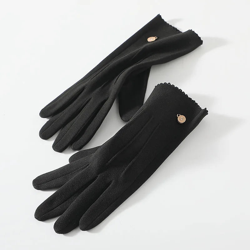 women's fashion solid color velvet polyester gloves 1 pair