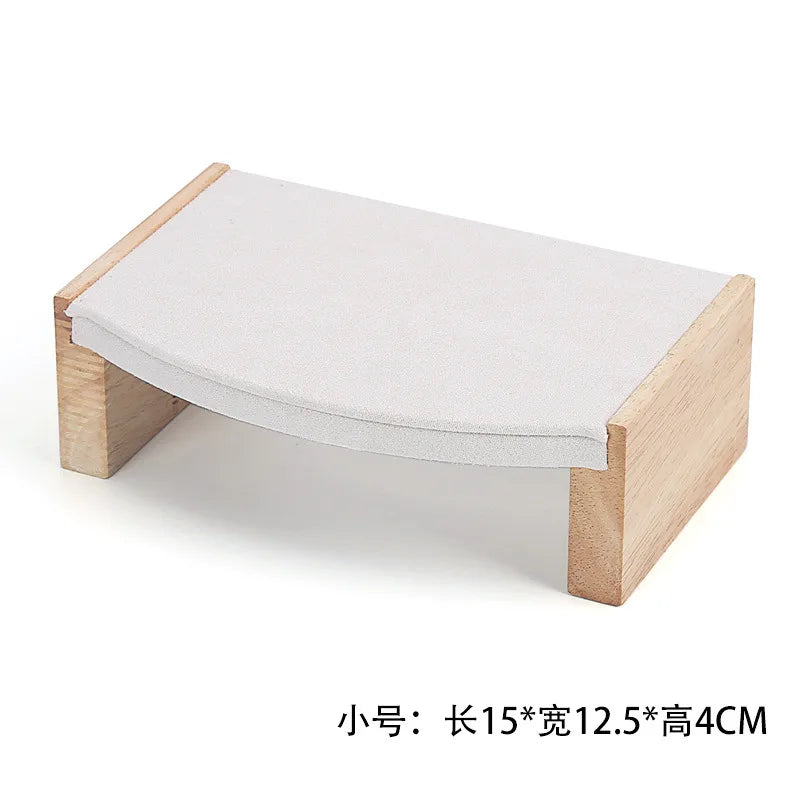 Solid Wood Jewelry Display Stand Tea Table Bracelet Necklace Stool Ornament Rack Three Piece Set Academic Style Crafted