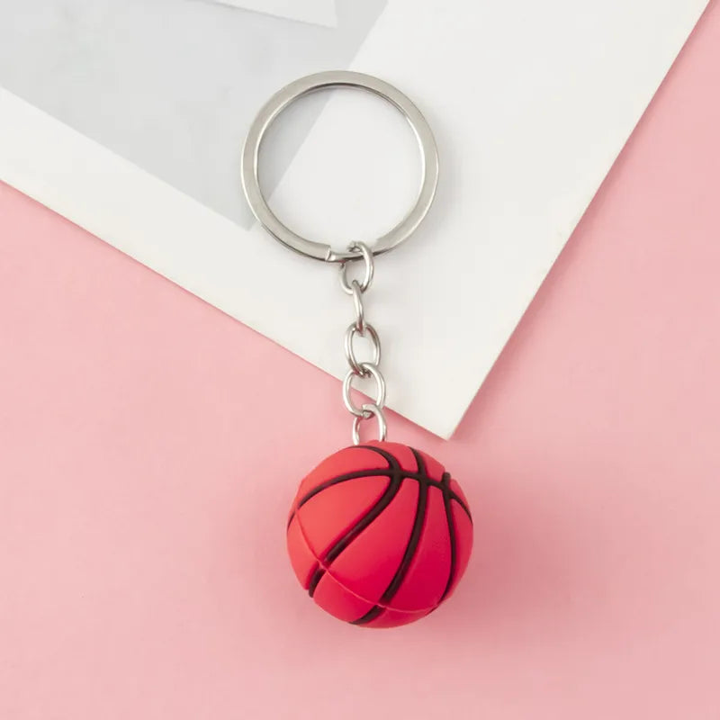 cartoon style letter ball football pvc alloy unisex bag pendant keychain