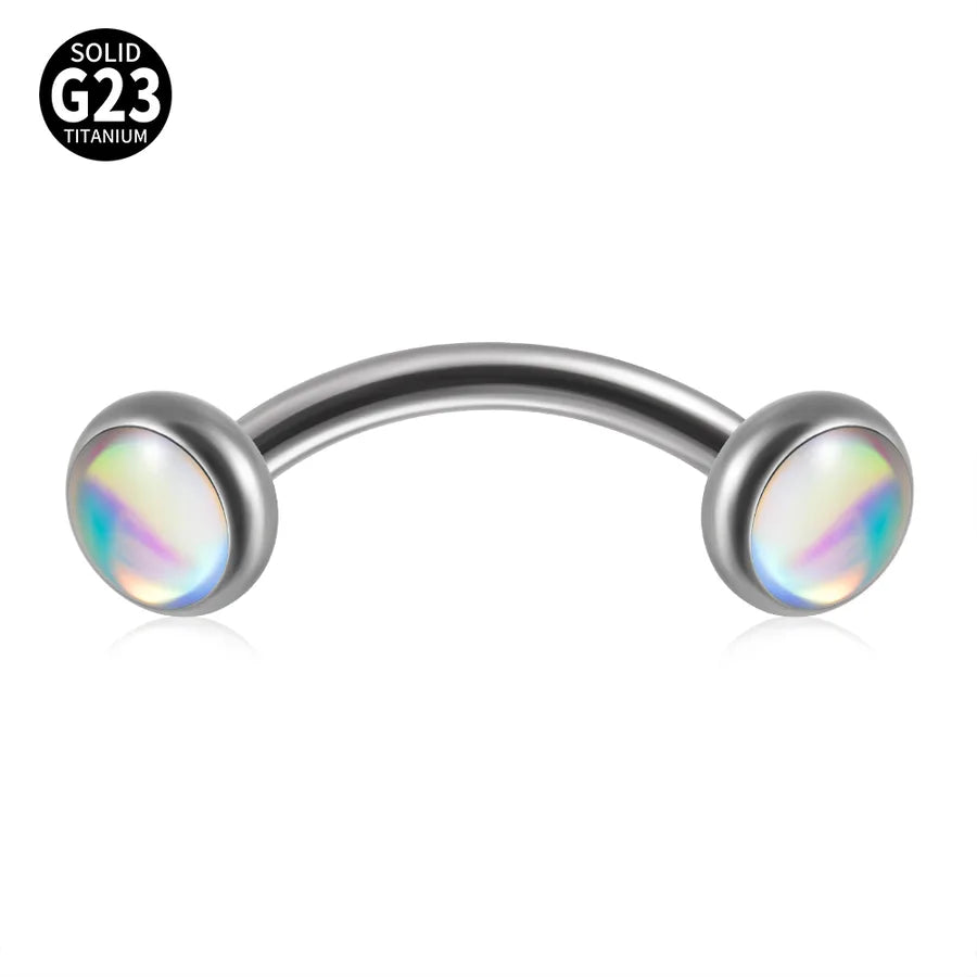 1 Piece Eyebrow Studs Casual Hawaiian Vacation Geometric G23 Titanium Polishing Resin Ear Cartilage Rings & Studs