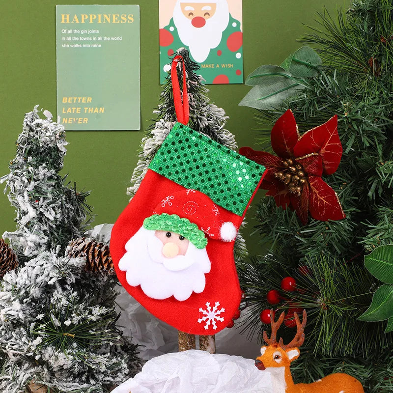 Christmas Cartoon Style Santa Claus Elk Holiday Festival Hanging Ornaments Decorative Props