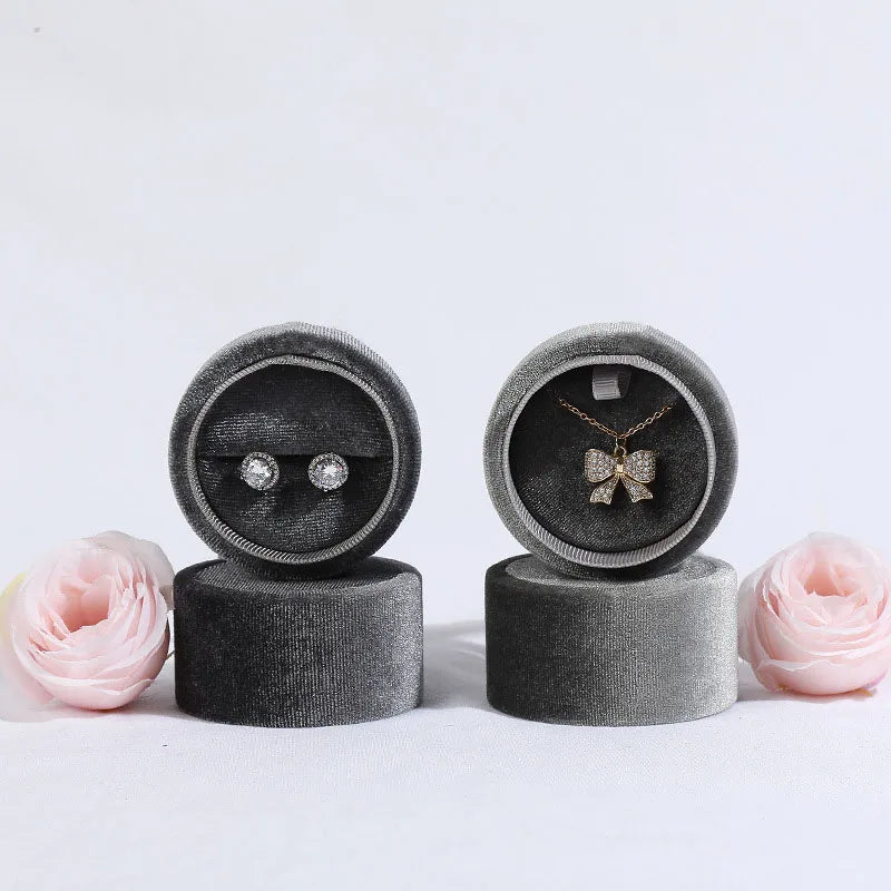 Elegant Solid Color Cloth Jewelry Boxes