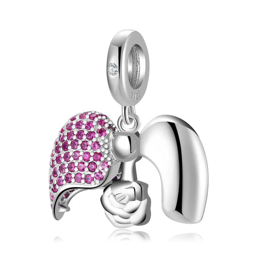 1 Piece 925 Sterling Silver Zircon Heart Shape Cat Rose Jewelry Accessories