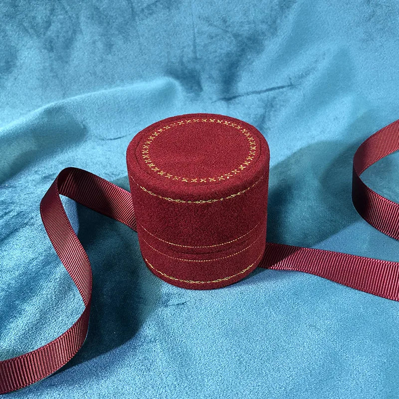Sweet Simple Style Solid Color Bow Knot Flannel Jewelry Boxes