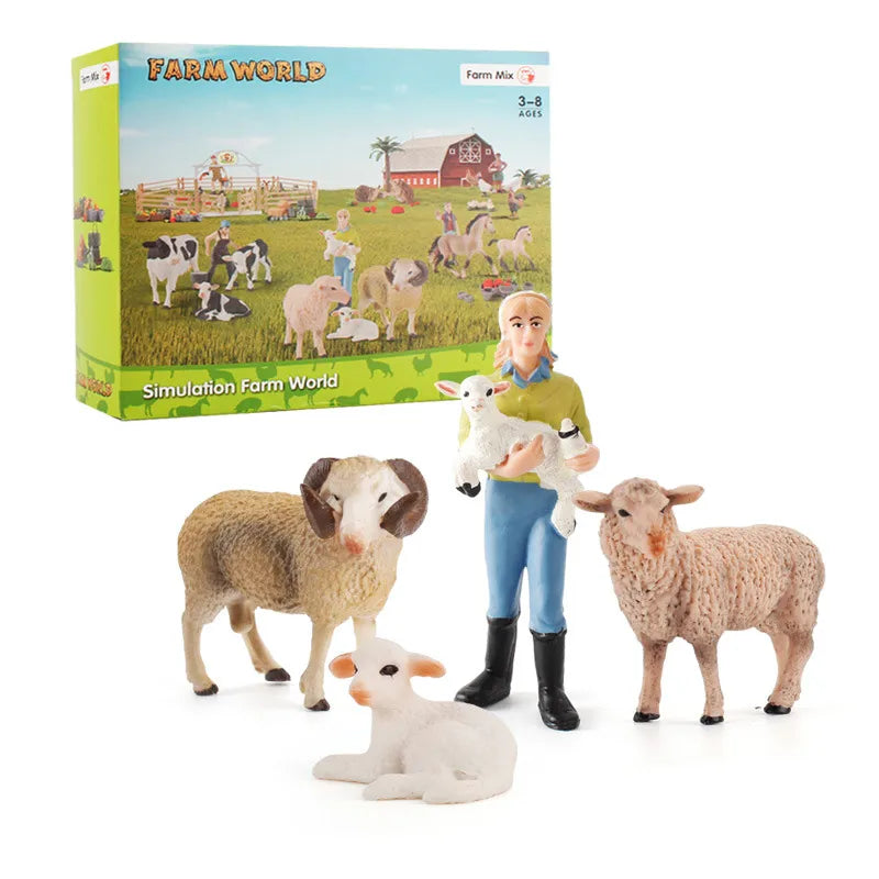 simulation mini farm poultry chicken duck goose cow gold small animal miniature model sand table ornaments wholesale