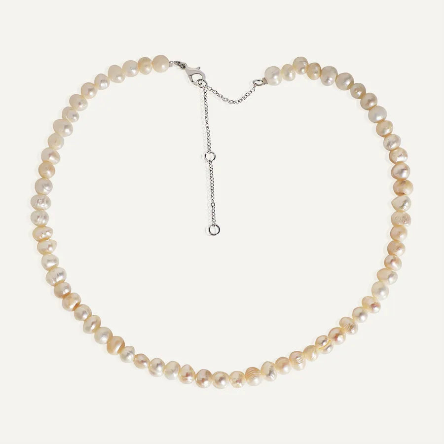 Freshwater Pearl Beaded Geometric Necklace