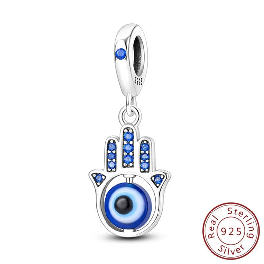 1 Piece 12*11.9mm 925 Sterling Silver Zircon Devil's Eye Bird Pendant Beads Jewelry Accessories