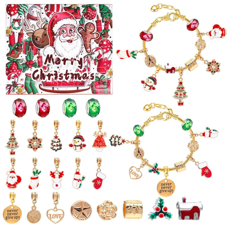 1 Set Alloy Santa Claus Christmas Socks Snowflake Pendant Chain Jewelry Accessories